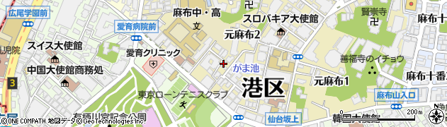 東京都港区元麻布2丁目7周辺の地図