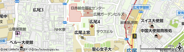 東京都渋谷区広尾4丁目1-3周辺の地図
