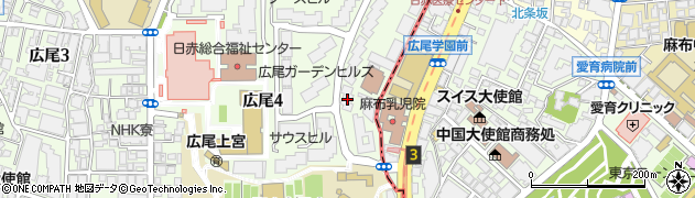東京都渋谷区広尾4丁目1-4周辺の地図