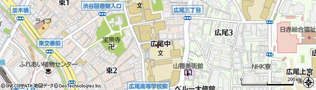 渋谷区立広尾中学校周辺の地図