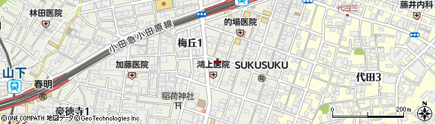 ココカラファイン薬局　梅ヶ丘南口店周辺の地図