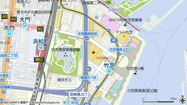 〒105-7514 東京都港区海岸 東京ポートシティ竹芝オフィスタワー（１４階）の地図