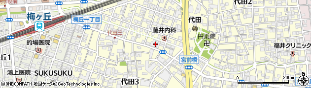 東京都世田谷区代田3丁目39周辺の地図