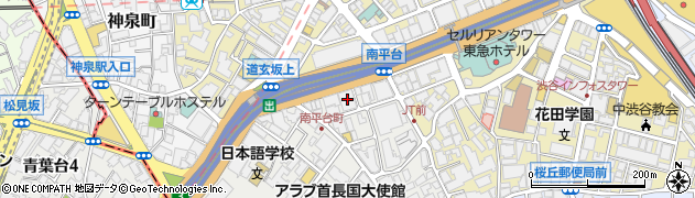 東京都渋谷区南平台町2-17周辺の地図