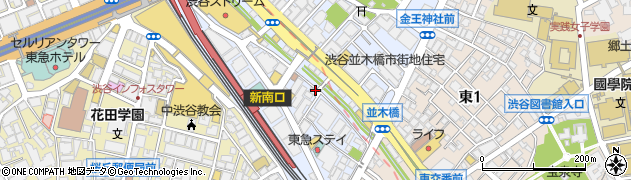 コインパーク渋谷新南口駐車場周辺の地図