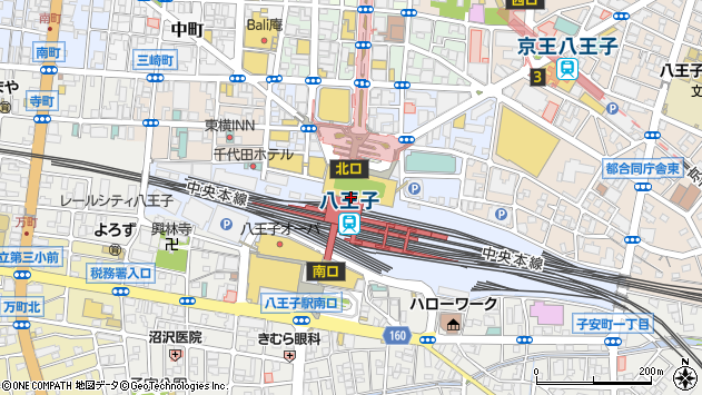 〒192-0083 東京都八王子市旭町の地図
