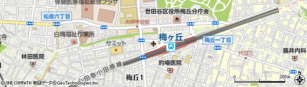 ファミリーマート梅ヶ丘駅前店周辺の地図