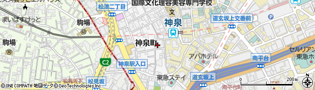 東京都渋谷区神泉町6-6周辺の地図