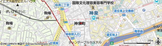 東京都渋谷区神泉町14-14周辺の地図