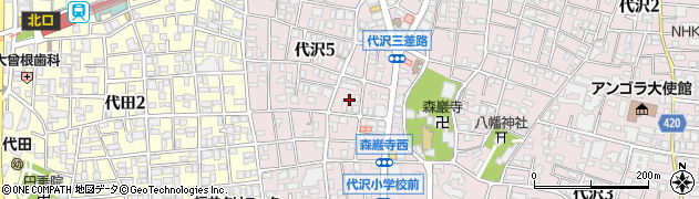 東京都世田谷区代沢5丁目周辺の地図