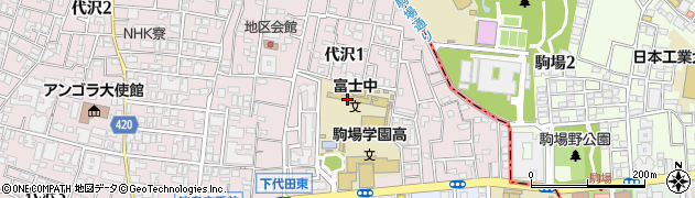 世田谷区立富士中学校周辺の地図