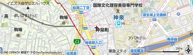 東京都渋谷区神泉町15-10周辺の地図