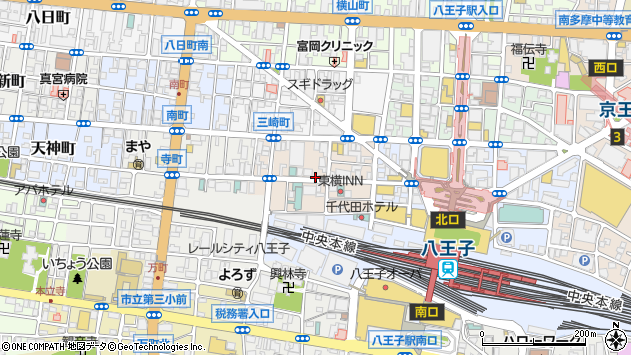 〒192-0084 東京都八王子市三崎町の地図