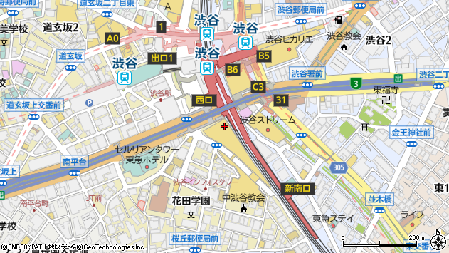 〒150-6234 東京都渋谷区桜丘町 渋谷サクラステージＳＨＩＢＵＹＡサイドＳＨＩＢＵＹＡタワー（３４階）の地図