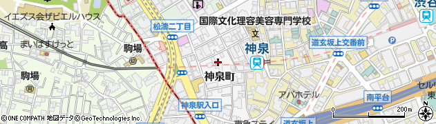 東京都渋谷区神泉町15周辺の地図