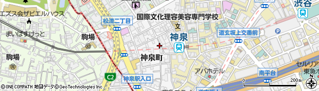 東京都渋谷区神泉町15-3周辺の地図