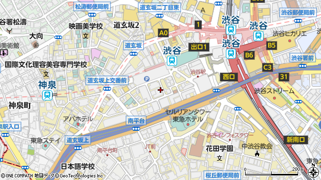 〒150-0043 東京都渋谷区道玄坂の地図
