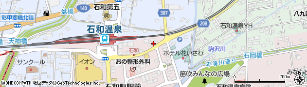 石和駅前郵便局周辺の地図