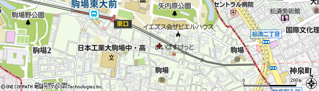 目黒駒場郵便局周辺の地図