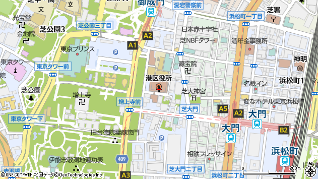 〒105-0011 東京都港区芝公園の地図