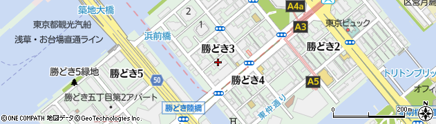 東京都中央区勝どき周辺の地図