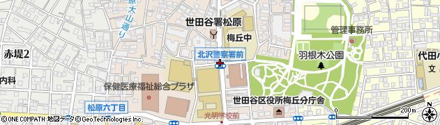 北沢警察署前周辺の地図