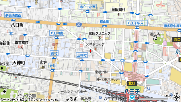 〒192-0085 東京都八王子市中町の地図