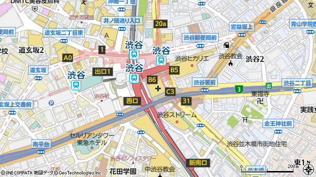 〒150-6106 東京都渋谷区渋谷 渋谷スクランブルスクエア（６階）の地図