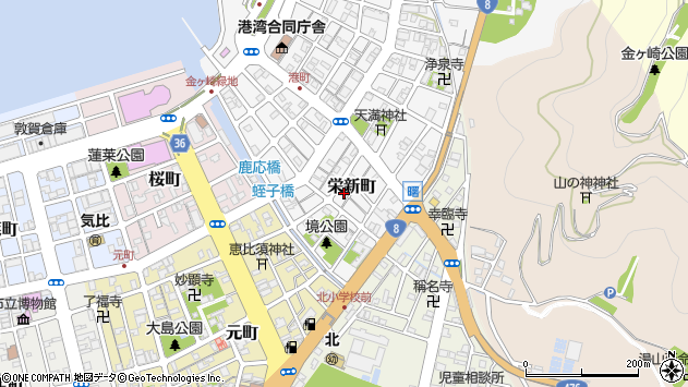 〒914-0077 福井県敦賀市栄新町の地図
