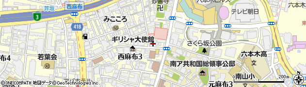 東京都港区西麻布3丁目2-26周辺の地図