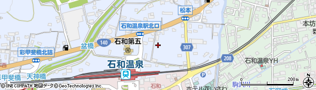 山梨県笛吹市石和町松本周辺の地図