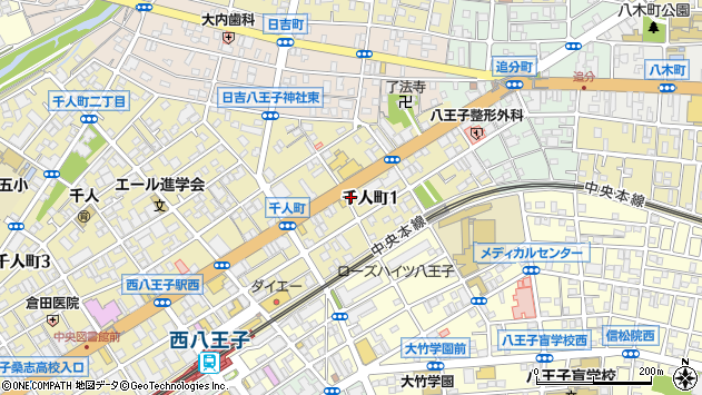 〒193-0835 東京都八王子市千人町の地図