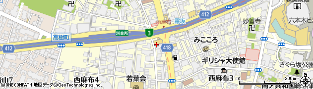 東京都港区西麻布周辺の地図