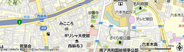 東京都港区西麻布3丁目2-17周辺の地図