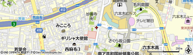 東京都港区西麻布3丁目2-15周辺の地図
