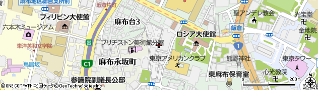 東京都港区麻布狸穴町周辺の地図