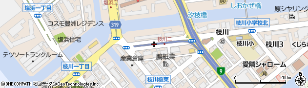 枝川出口周辺の地図