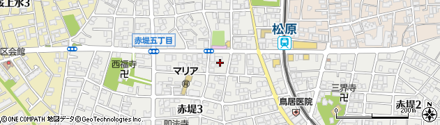 東京都世田谷区赤堤3丁目18周辺の地図