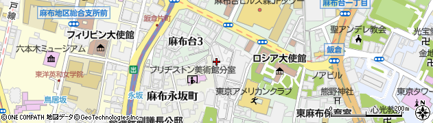 東京都港区麻布狸穴町54周辺の地図