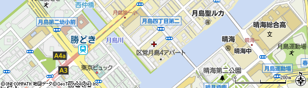 東京都中央区月島4丁目17周辺の地図