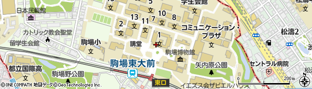 東京大学大学院　総合文化研究科・教養学部相関社会科学周辺の地図