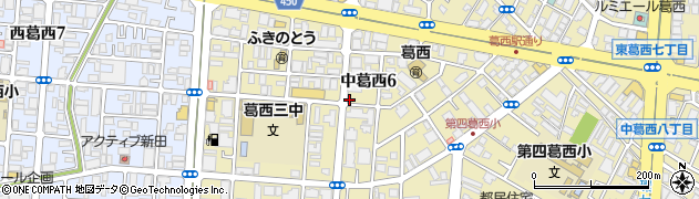 東京都江戸川区中葛西6丁目周辺の地図