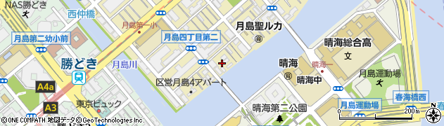 東京都中央区月島4丁目7周辺の地図