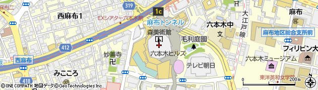 三井住友銀行六本木ヒルズ ＡＴＭ周辺の地図