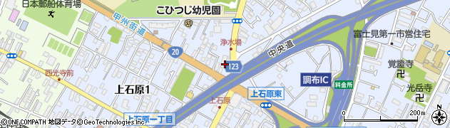 東京都調布市上石原1丁目35周辺の地図