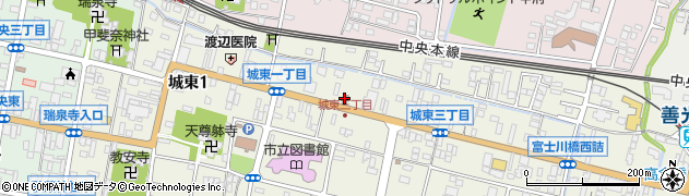 甲府城東郵便局周辺の地図