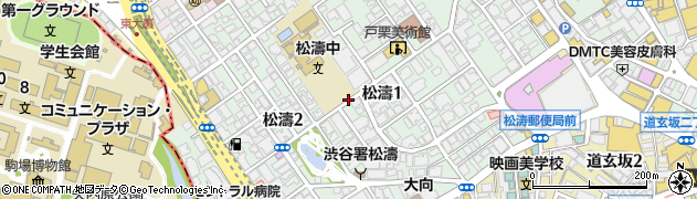 東京都渋谷区松濤周辺の地図
