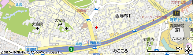 東京都港区西麻布1丁目14-13周辺の地図