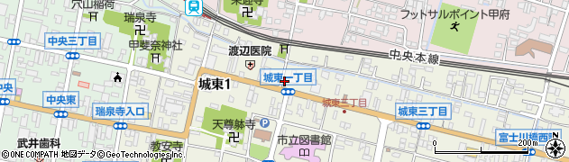 ファミリーマート甲府城東一丁目店周辺の地図