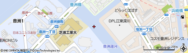 豊洲運河周辺の地図